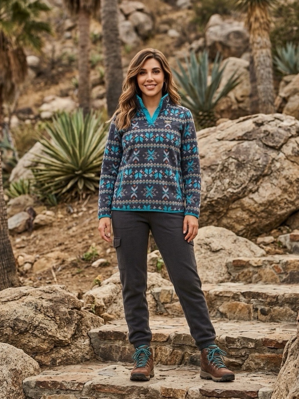 L.L. Bean Patterned Fleece Pullover - L